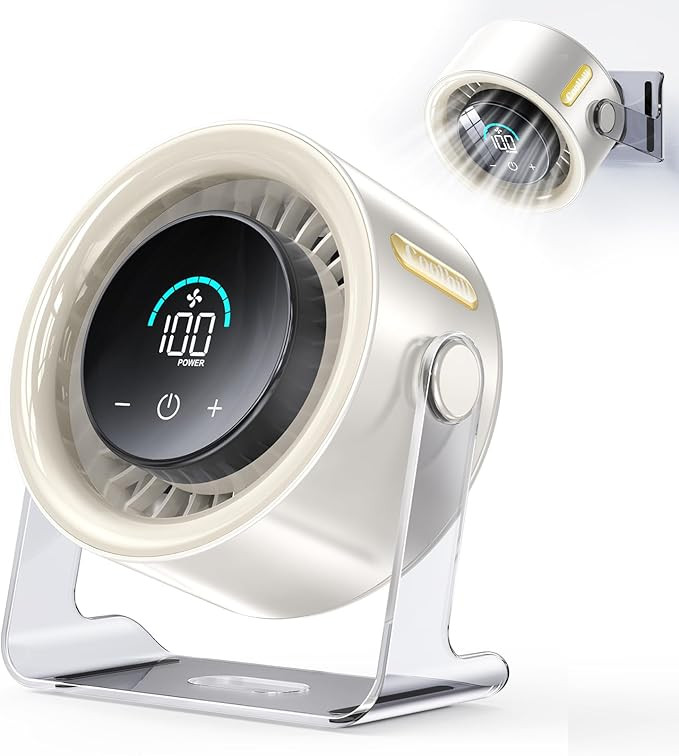Cordless Wall Mounted Fan, Small Rechargeable Wall Fan for Bedroom and Kitchen, 100 Speeds Quiet ... | Amazon (US)