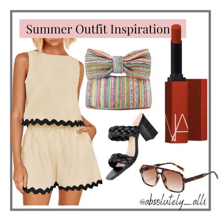 Summer outfit | short sets | red lipstick | sunglasses | shorts | women’s shorts 

#LTKBeauty #LTKItBag #LTKFindsUnder50