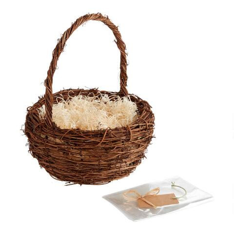 Bird's Nest Easter Gift Basket Kit With Handle | World Market
