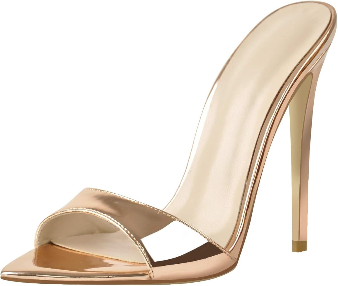 Sexytag Women's Pointed Toe High Heel Mule Sandals | Amazon (US)