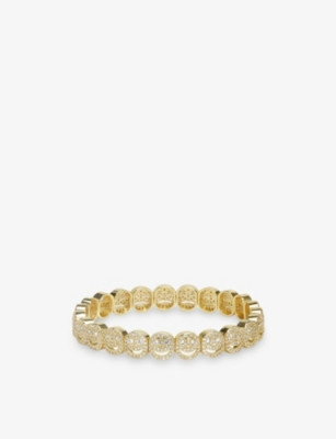 The Pavé The Happy Face 18ct Yellow Gold Plated Brass And Cubic Zirconia Bracelet | Selfridges