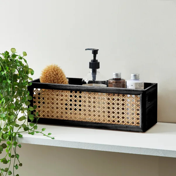French Cane Black Storage Basket | Dunelm (migrated)