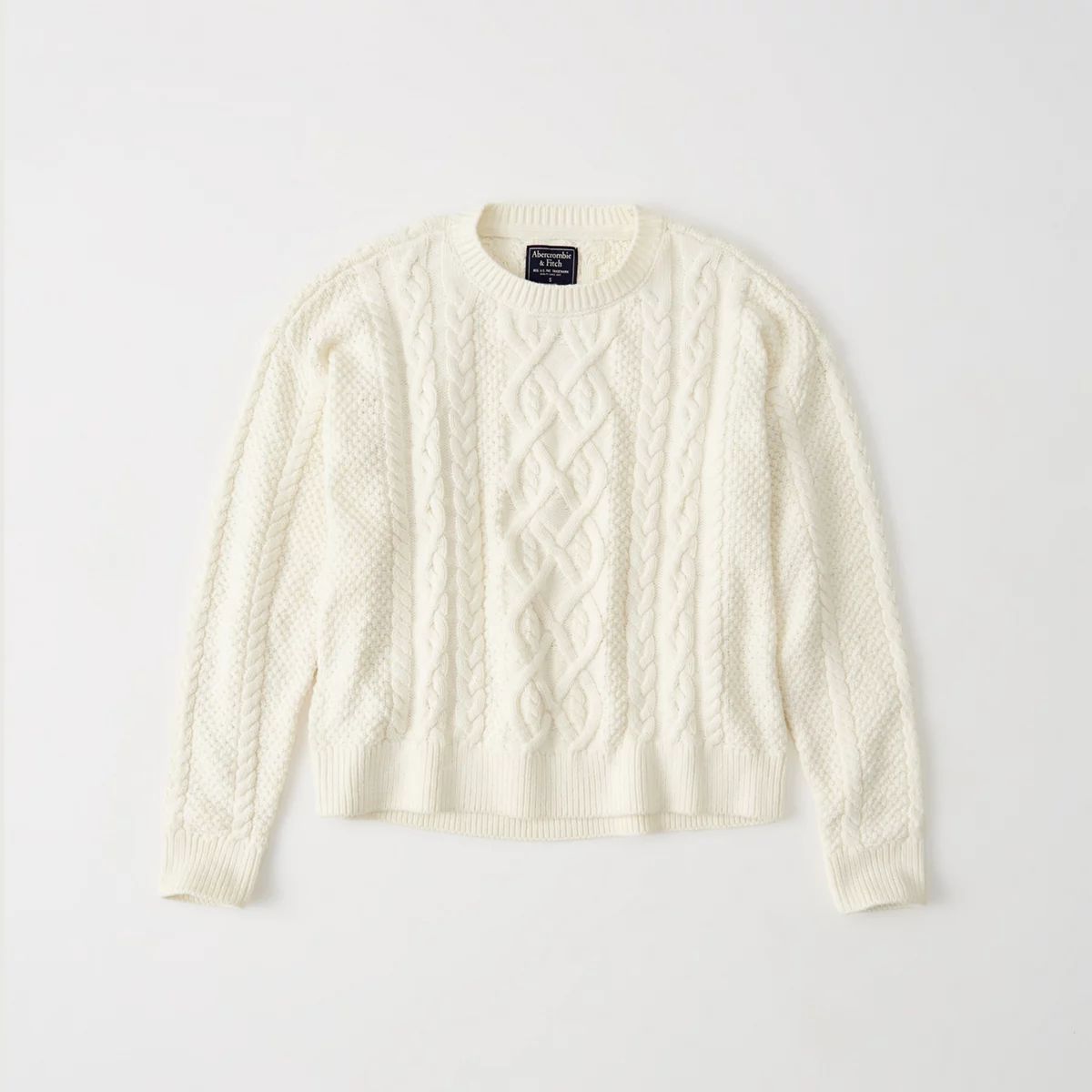 Cable Crewneck Sweater | Abercrombie & Fitch US & UK