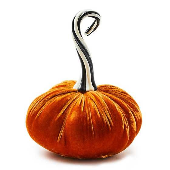 Autumnology Orange Twisted Stem Velvet Pumpkin | MacKenzie-Childs