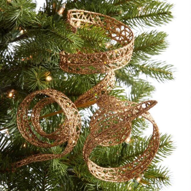 Pier Place Glitter Curls Tree Pick 4 Pack | World Market