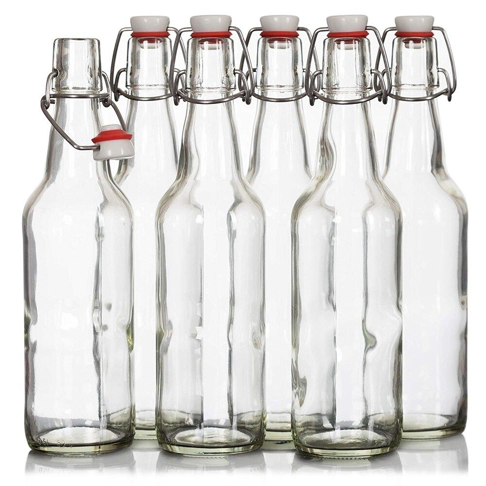 Easy Cap Fliptop Beer Bottles - (6 Pack) 16 Ounce Grolsch Bottles with Metal Wire Swing Top Plastic  | Bed Bath & Beyond