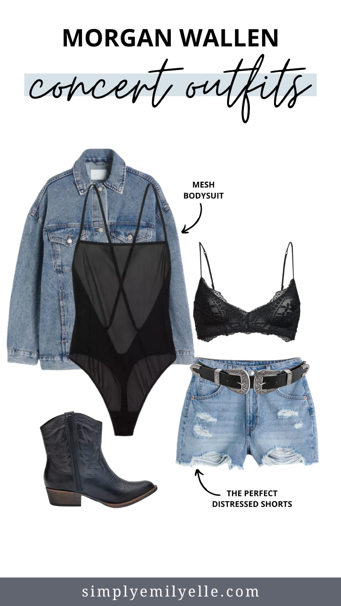 Morgan wallen concert outfit, country concert outfit, country concert outfit idea, country concert outfit inspo, black cowgirl boots, western belt, oversized denim jacket 

#LTKSale #LTKFind #LTKSeasonal
