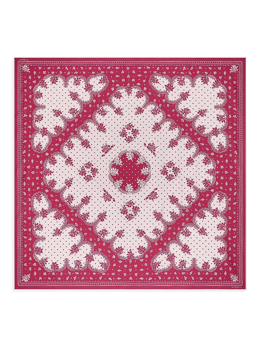 Women's Large Bandana in Cotton and Silk - Lipstick Pink | Saks Fifth Avenue