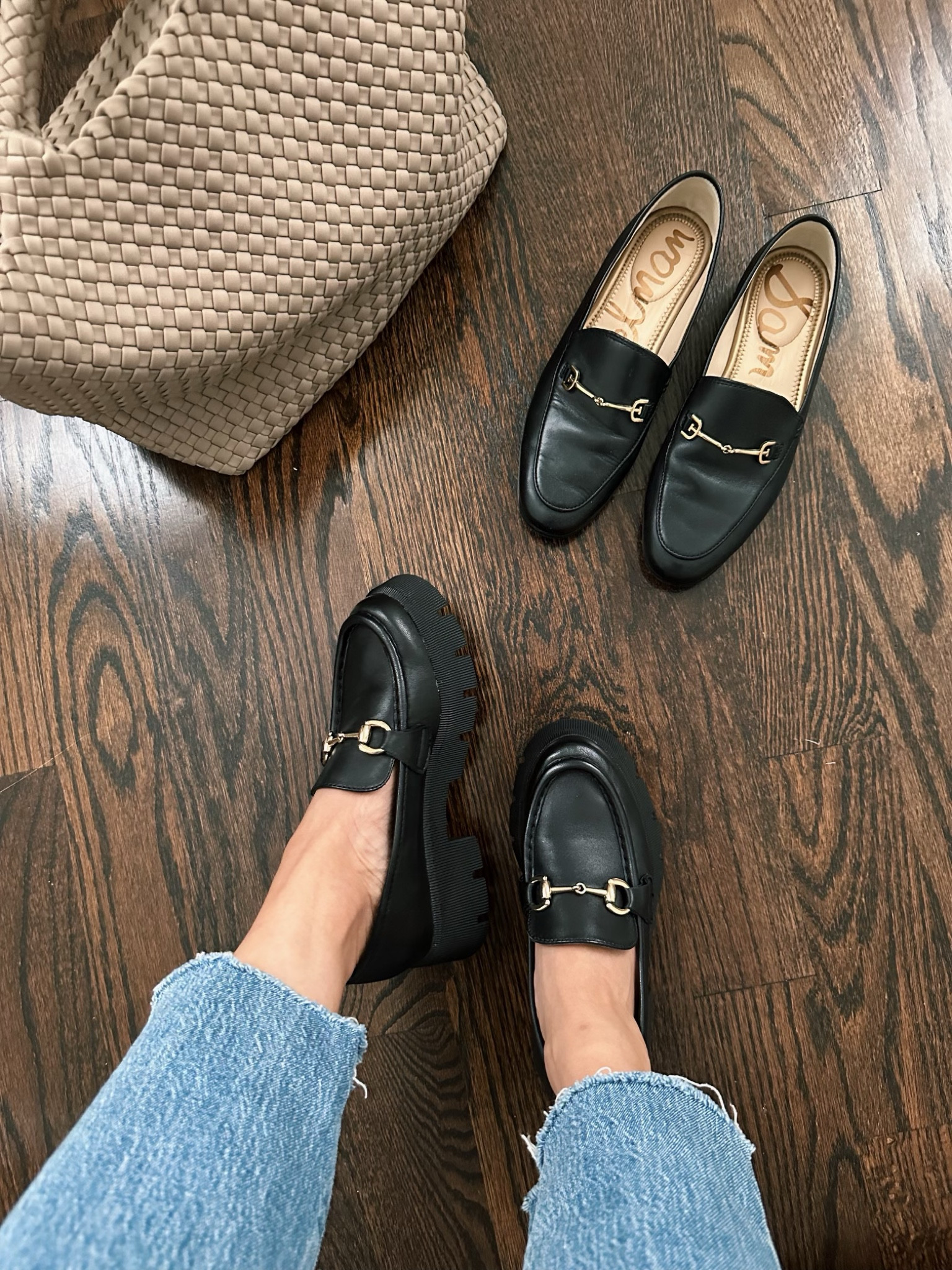 Sizing notes below!! On sale: BCBG lug sole loafers sz 5 - I’ve been wanting chunky loafers for over a year now, but the ones I tried were always stiff or painful. 

True to the customer reviews, These are actually comfy and I can’t wait to style them! 

Note I did NOT find these to run as big as the reviews said. I’m usually between 5 or 5.5 and the 5 fit me with my no show socks. 

So for me, at *most* they are maybe half size big, thus I would not suggest sizing down much. 

I usually wear my flat classic Sam Edelman loafers (linked) but wanted something with a little edge and height.

#nsale #flat shoes 

#LTKshoecrush #LTKxNSale #LTKunder100