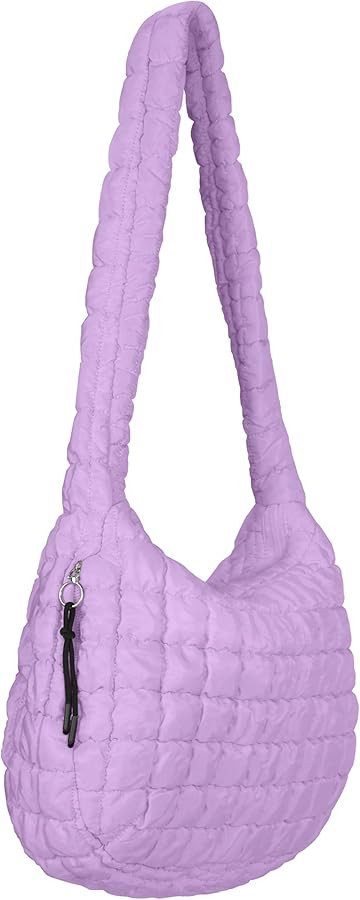 Puffer Tote Bag for Women, Large Puffy Quilted Crossbody Purse with Zipper Lightweight Shoulder B... | Amazon (US)