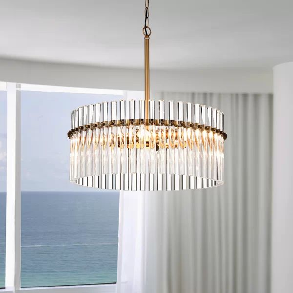 Neva 4 - Light Candle Style Drum Chandelier with Accents | Wayfair Professional