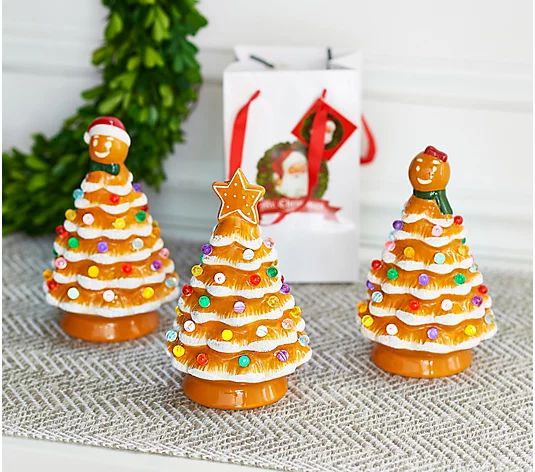 Mr. Christmas Set of 3 Mini Nostalgic Ceramic Themed Trees - QVC.com | QVC