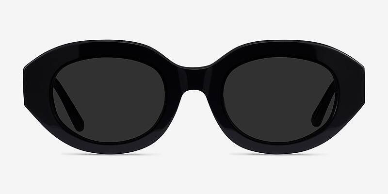 Swan - Oval Black Frame Sunglasses For Women | Eyebuydirect | EyeBuyDirect.com