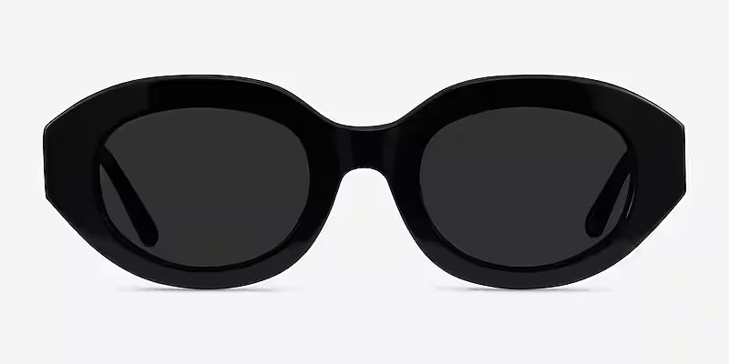 Swan - Oval Black Frame Sunglasses For Women | Eyebuydirect | EyeBuyDirect.com