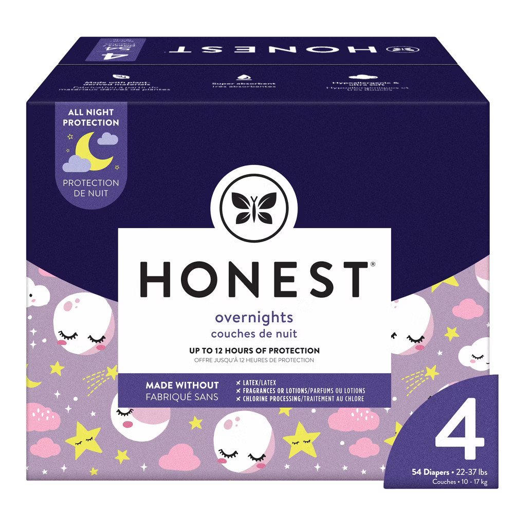 The Honest Company Overnight Diapers Starry Night - Size 4 - 54ct | Target