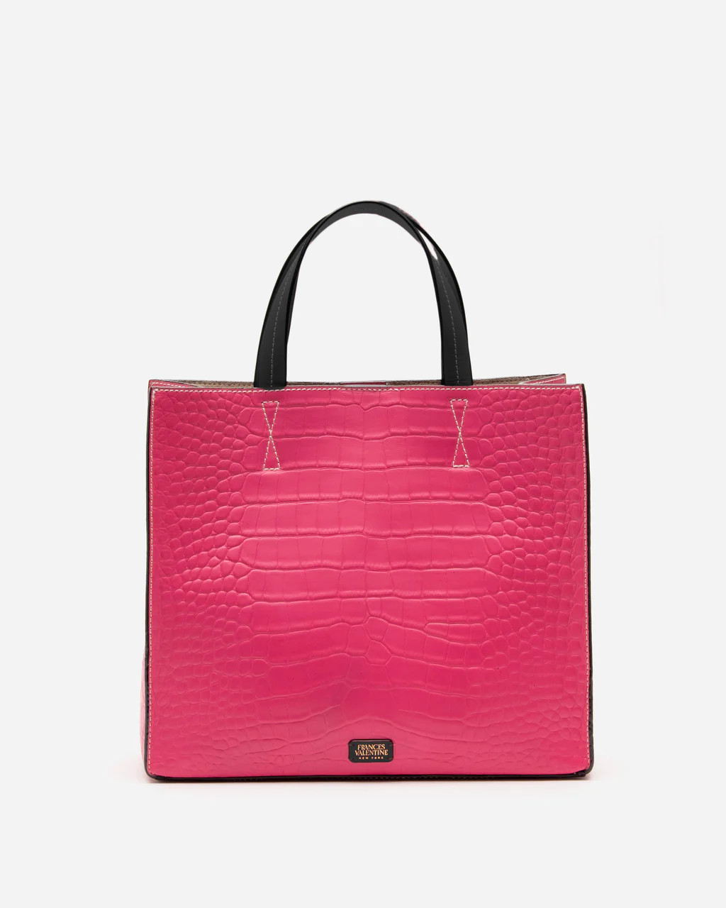 Margot Tote Croc Emboss Pink | Frances Valentine