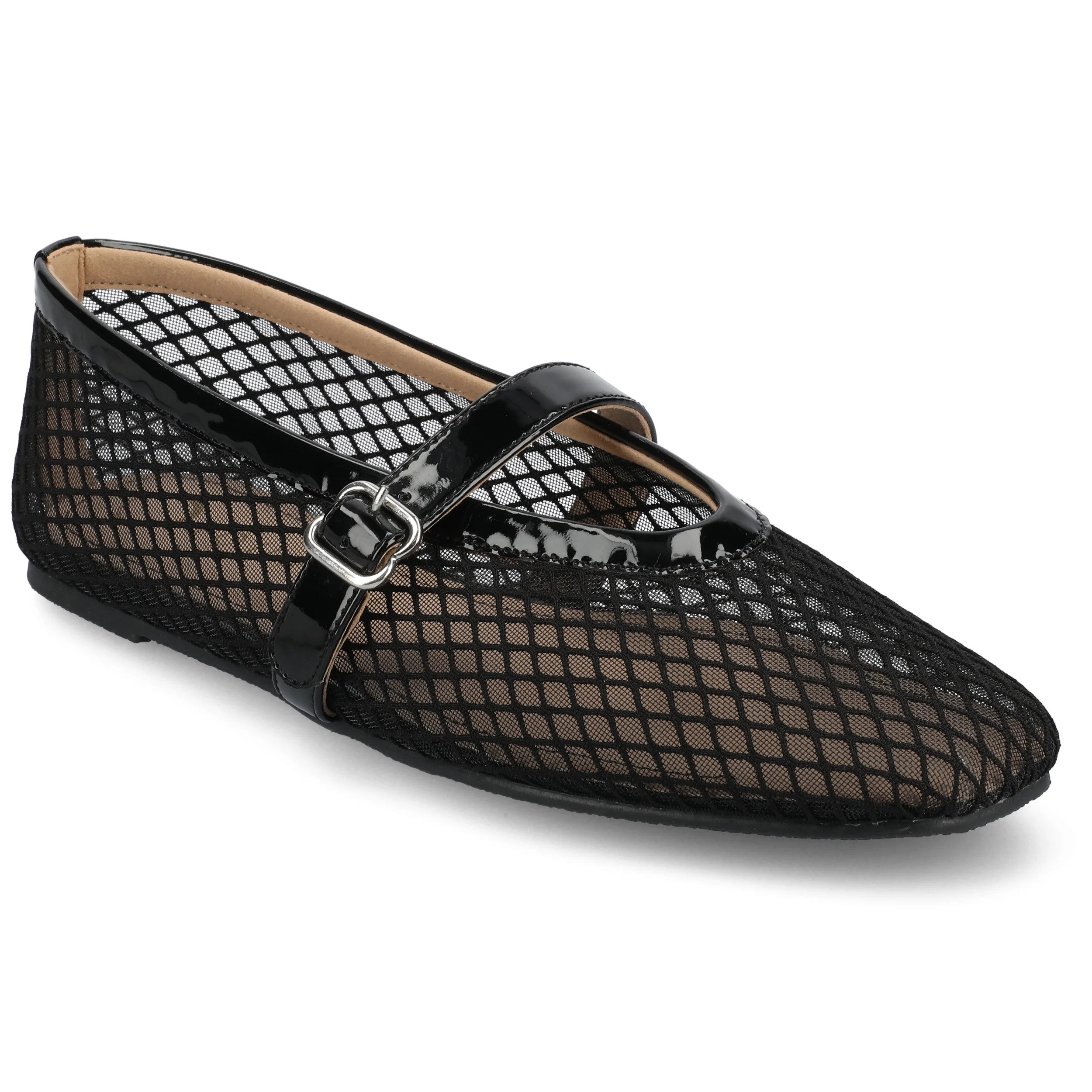 Journee Womens Casha Mesh Slip On Square Toe Dress Flats | Walmart (US)