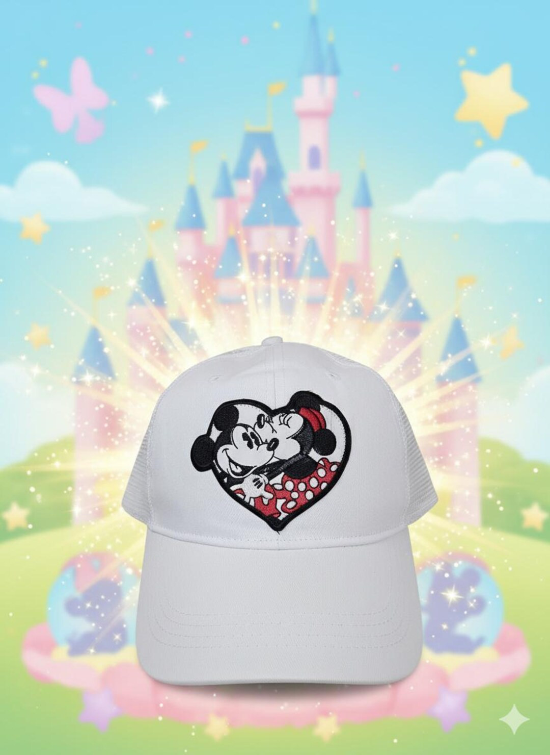 Woman Disney Mickey and Minnie Mouse Heart Patch Trucker Hat | Etsy (US)
