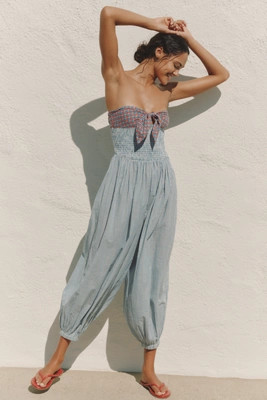 Celandine 100% Cotton Strapless Tie-Front Jumpsuit | Anthropologie (US)