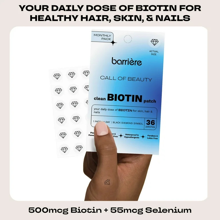Barriere Call Of Beauty Biotin Vitamin B9 Patch 36 Count in Black Diamond Symbol – Biotin Patch... | Walmart (US)