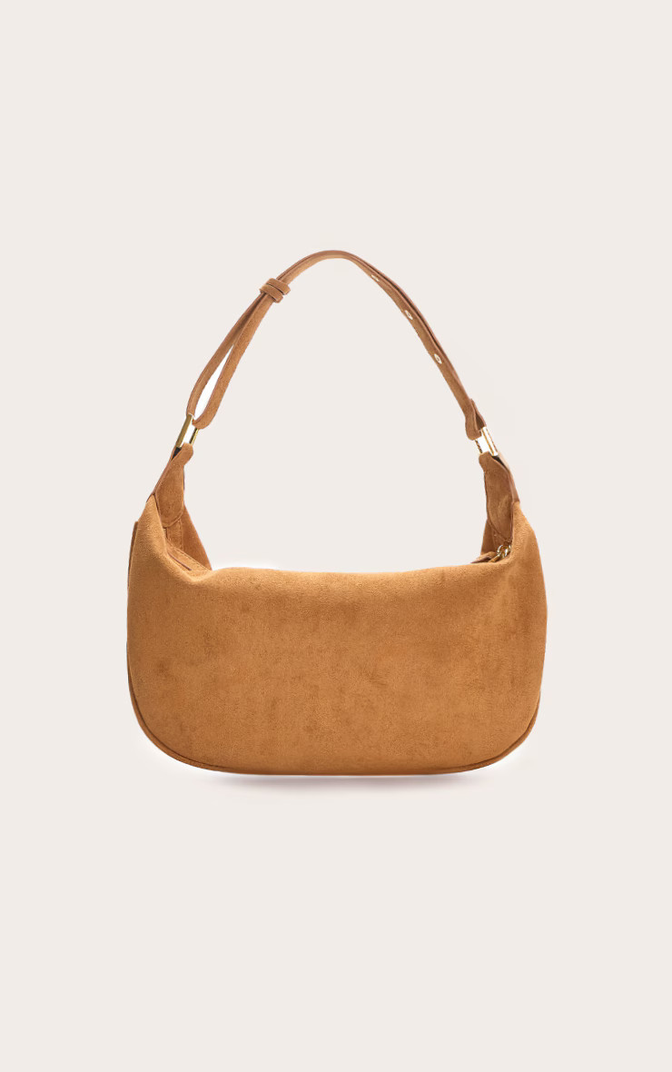 Tan Suede Oversized Slouchy Shoulder Bag | PrettyLittleThing US