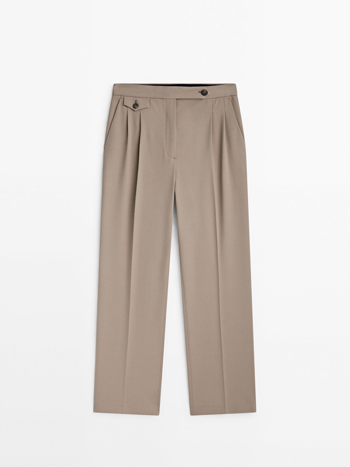 Trousers with wool and flap detail | Massimo Dutti UK