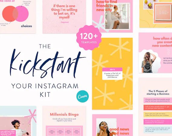 Kickstart your Instagram Template Kit - Canva Templates for Instagram Posts, Stories & Reels - In... | Etsy (CAD)