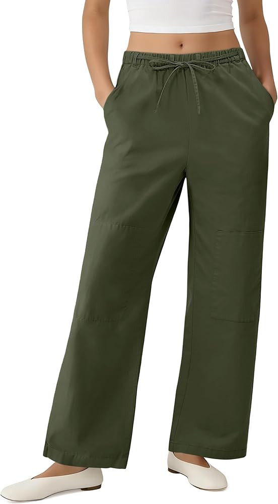 ANRABESS Women's Wide Leg Palazzo Pants Summer Elastic Waist Loose Casual Lounge Travel Pants Spr... | Amazon (US)