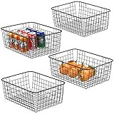 Wire Baskets For Storage, iSPECLE Metal Wire Baskets Organizing Bins Storage Baskets with Handles fo | Amazon (US)