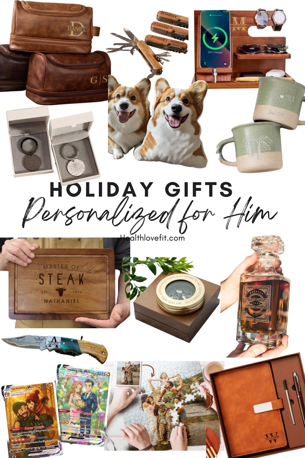 Looking for unique holiday gifts for him? I got you covered! Everything’s under $65 which is amazing for such quality and personalized gifts. 

Honestly I love everything I picked out. One of the most fun and unique ideas is getting a custom Pokémon card made using a photo you send them. That is so fun, I would recommend getting it with the stand so he can display it! Also another fun gift is a pillow of his pet! 

I think more practical gifts like th wooden docking station or a custom wooden cutting board are great too. 

More thoughtful and sentimental can be the compass or the star map keychains. Honestly such sweet gifts. 

(Holiday gift guide, holiday gift ideas for him, holiday gifts for husband, holiday gifts for dad, holiday gifts for grandpa, Christmas gift ideas, Christmas gift ideas for him, unique gifts for him)

#LTKMens #LTKGiftGuide #LTKHoliday