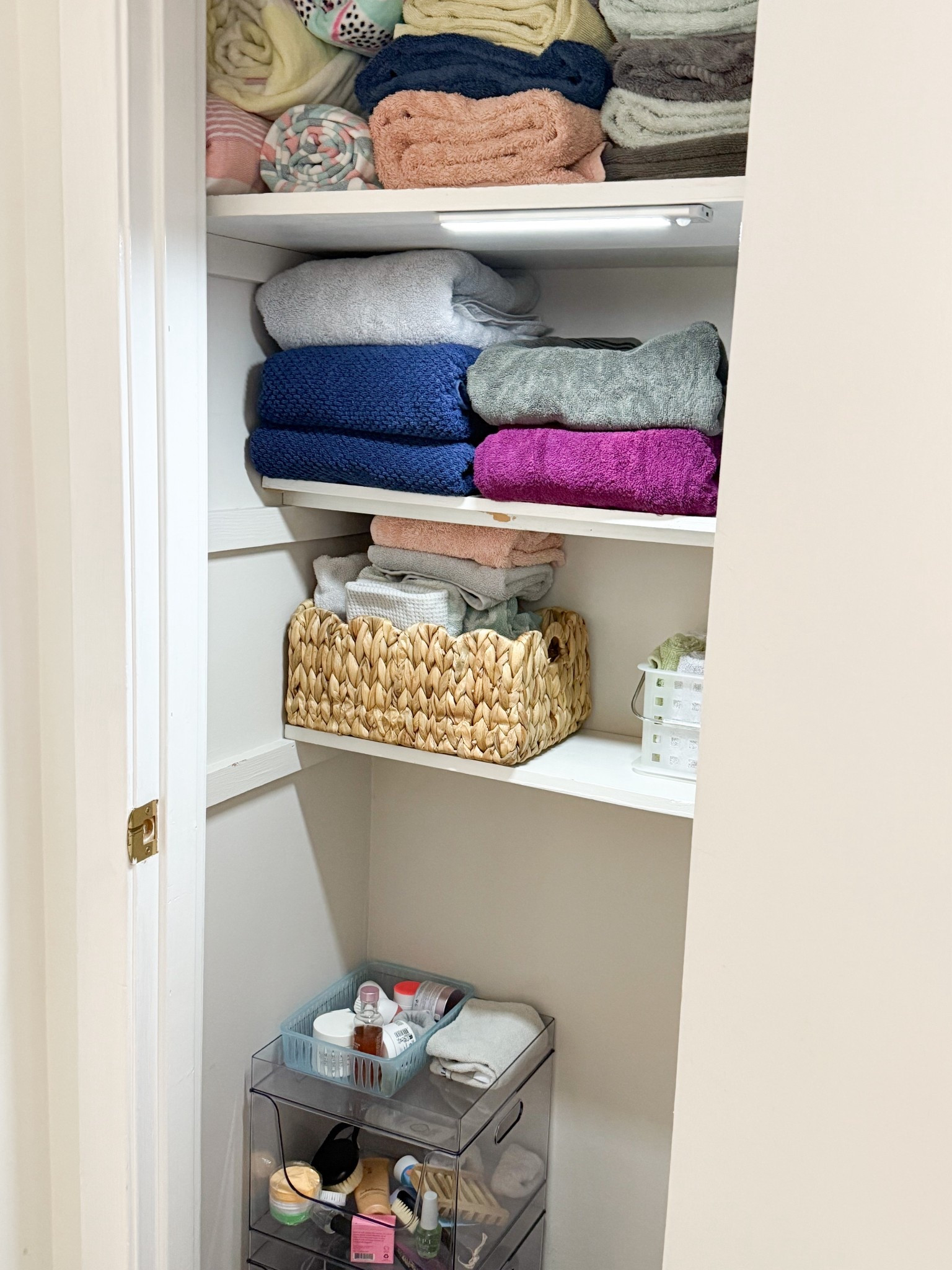 organizing my space! Making my linen closet, more functionall, easy access, anesthetic, appealing by using these three items from Amazon. 

#LTKHome #LTKdayinmylife