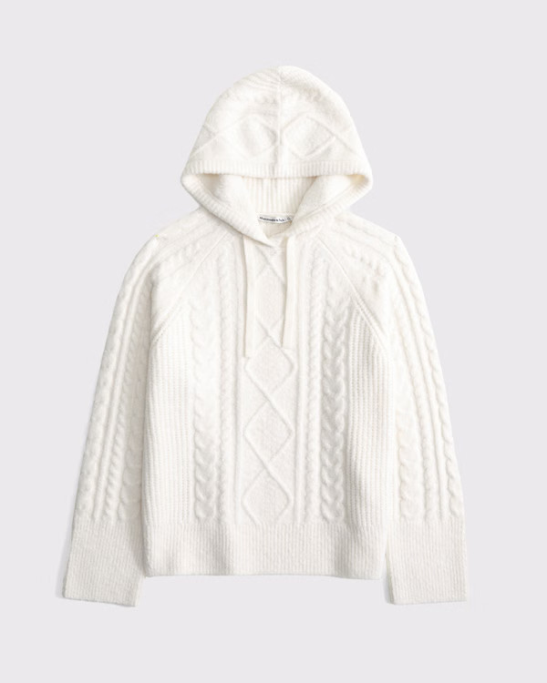 Boucle Cable-Knit Hoodie | Abercrombie & Fitch (US)