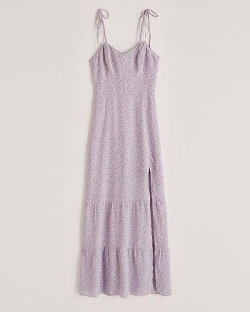 Blushing Tiered Midi Dress | Abercrombie & Fitch US & UK