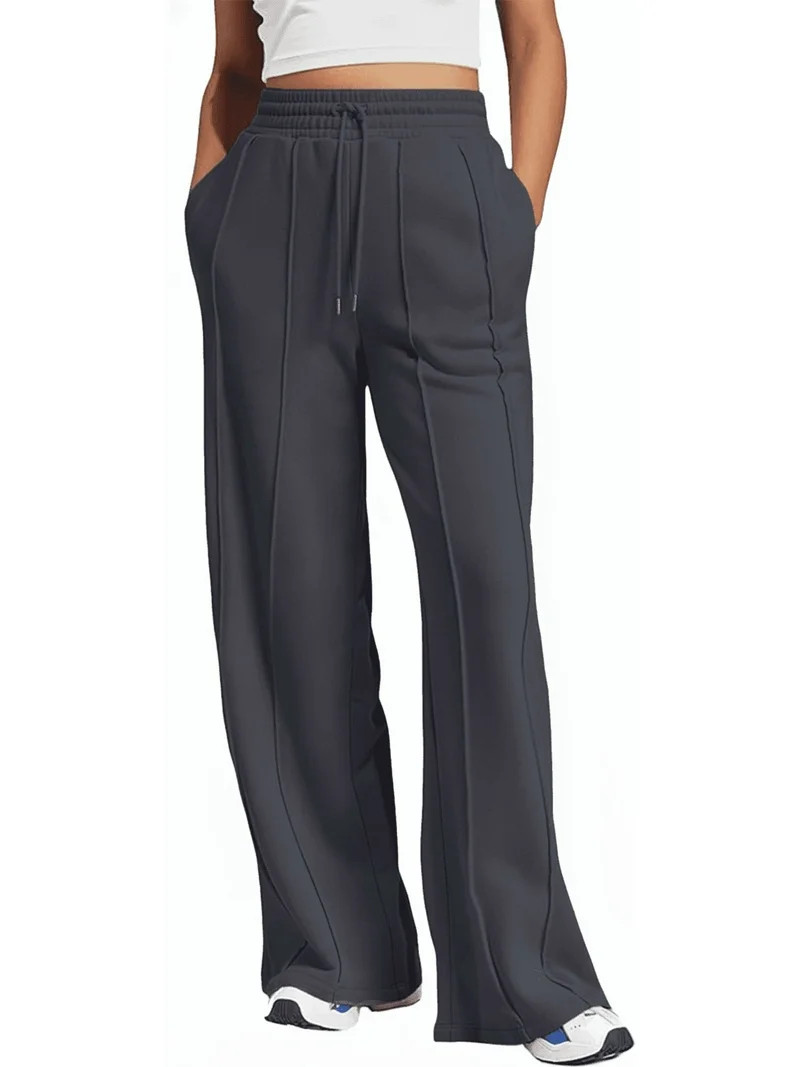 SOMER Yoga Sweatpants High Waisted for Women Elastic Elevated Seams Wide Leg Drawstring Loose Jog... | Walmart (US)