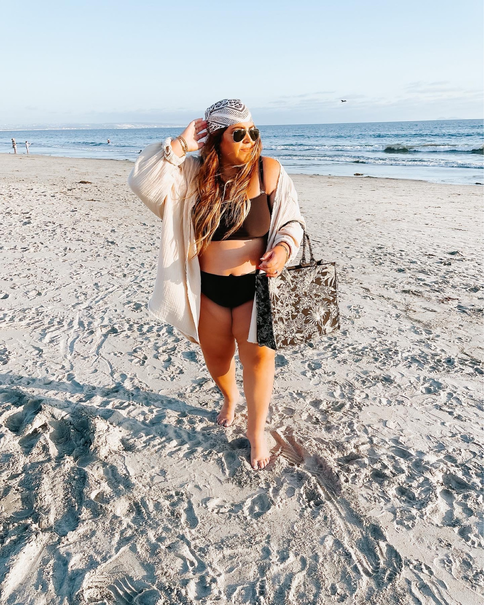 vacay style // vacation style // beach style // beach outfit // black swimsuit // head scarf // swim cover up

#LTKstyletip #LTKSeasonal #LTKunder100