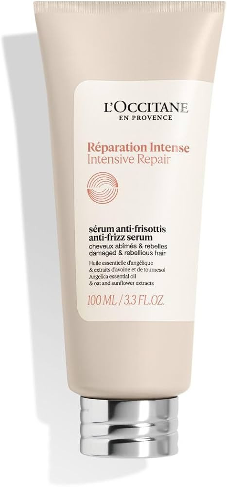 L'OCCITANE Intensive Repair Anti-Frizz Serum 3.3 fl. oz.: Smooth Dry + Damaged Hair, Tame Frizz, ... | Amazon (US)