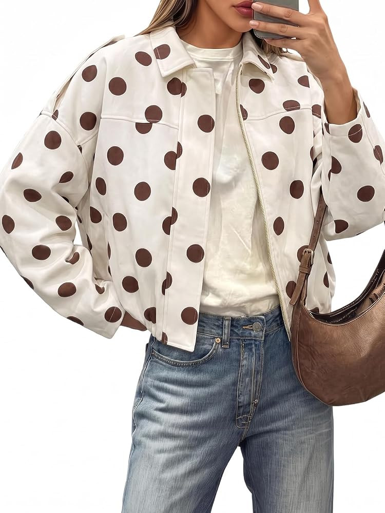 Cicy Bell Womens Faux Suede Bomber Jackets Oversized Cropped Zip Up Coats | Amazon (US)