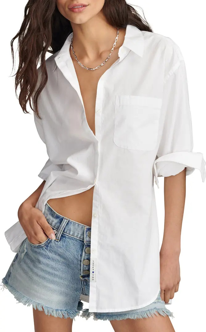 Oversize Cotton Button-Up Shirt | Nordstrom