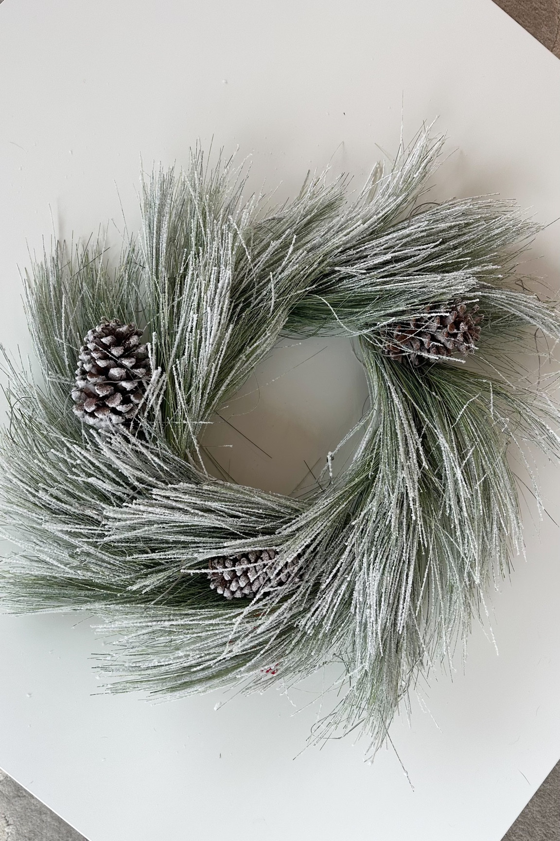 Long needle flocked wreath with led lights 

#LTKunder50 #LTKHoliday #LTKSeasonal