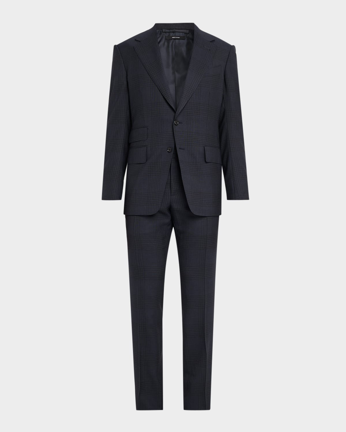 Shelton Plaid Wool Single-Breasted Suit | Neiman Marcus