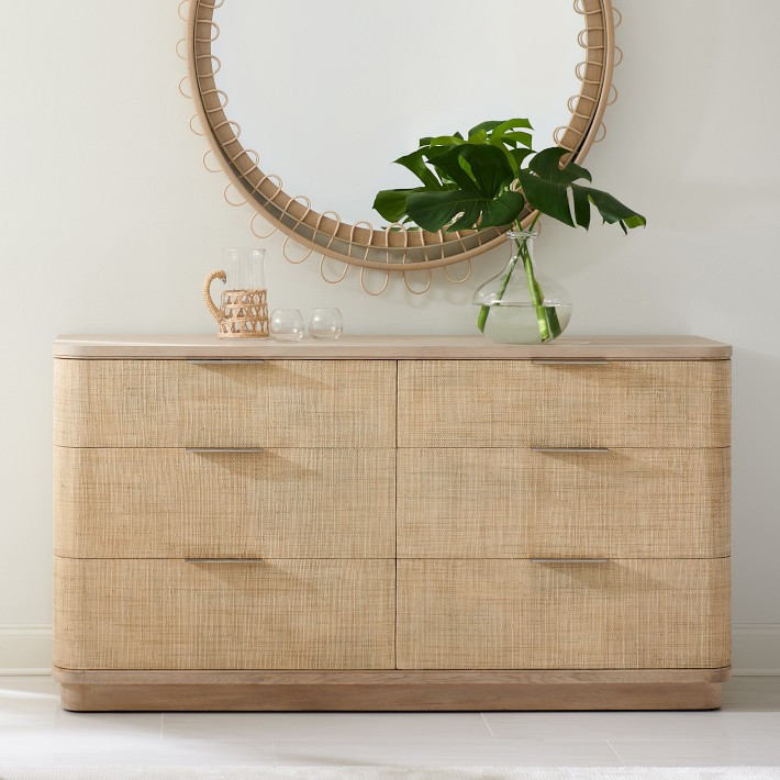 Jonathan Charles Seiche 6-Drawer Grass Cloth Dresser | Williams-Sonoma