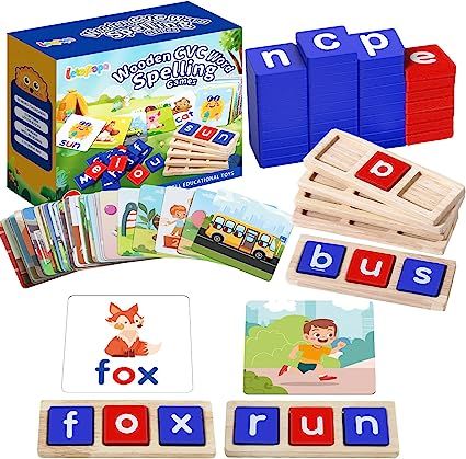 CVC Word Spelling Games, Preschool Toddler Learning Activities, Montessori Educational & Learning... | Amazon (US)