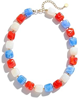 Chunky Beaded Necklace for Women Boho Statement Choker Necklace Trendy Resin Beads Summer Beach J... | Amazon (US)