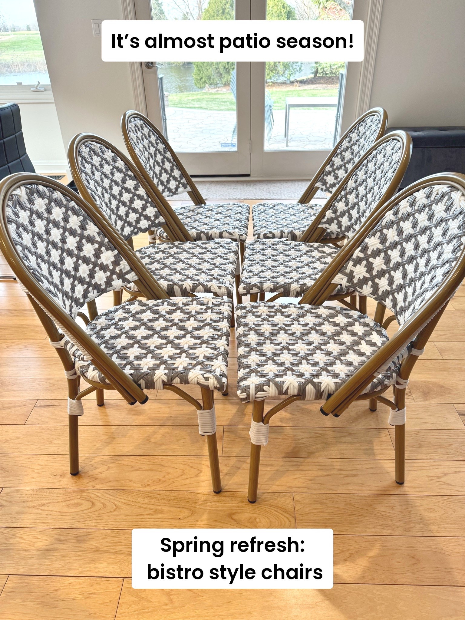 Spring refresh: bistro style chairs for the patio.

Snagged these on sale & I’m obsessed!

#LTKSaleAlert #LTKSeasonal #LTKHome