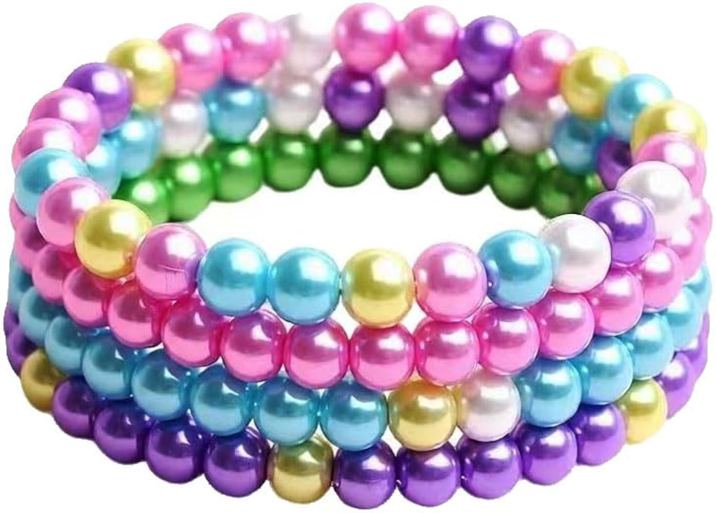 POZESE Colorful Kids Beaded Bracelets, 50 Pieces Party Favor Set, Costume Jewelry for Girls, Todd... | Amazon (US)