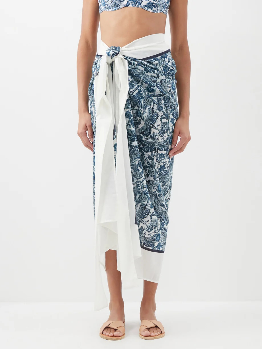 Lavanda floral-print cotton-blend sarong | Matches (US)