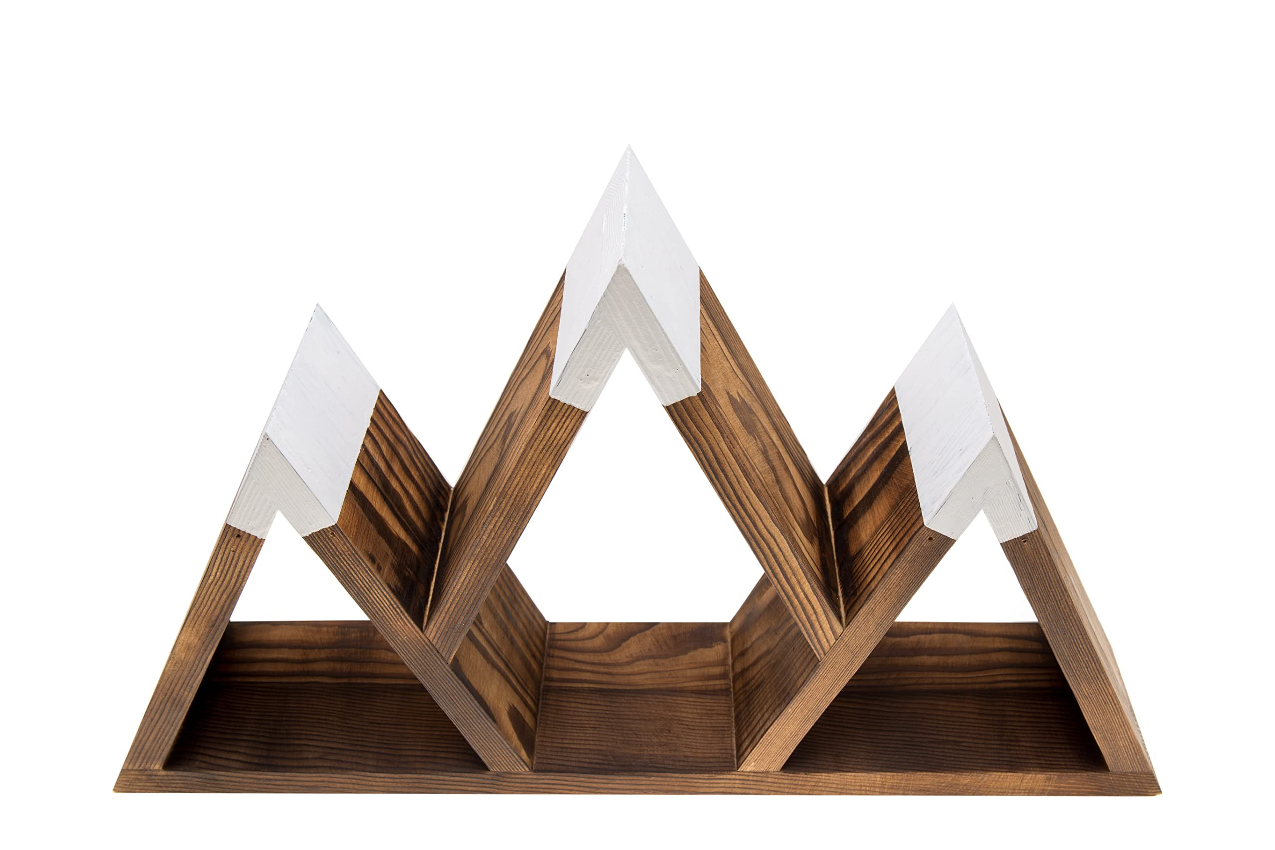 Mountain Shelf – Sustainable Wooden Floating Shelf – Lightweight Rustic Wall Art – Key Hooks – No As | Amazon (US)