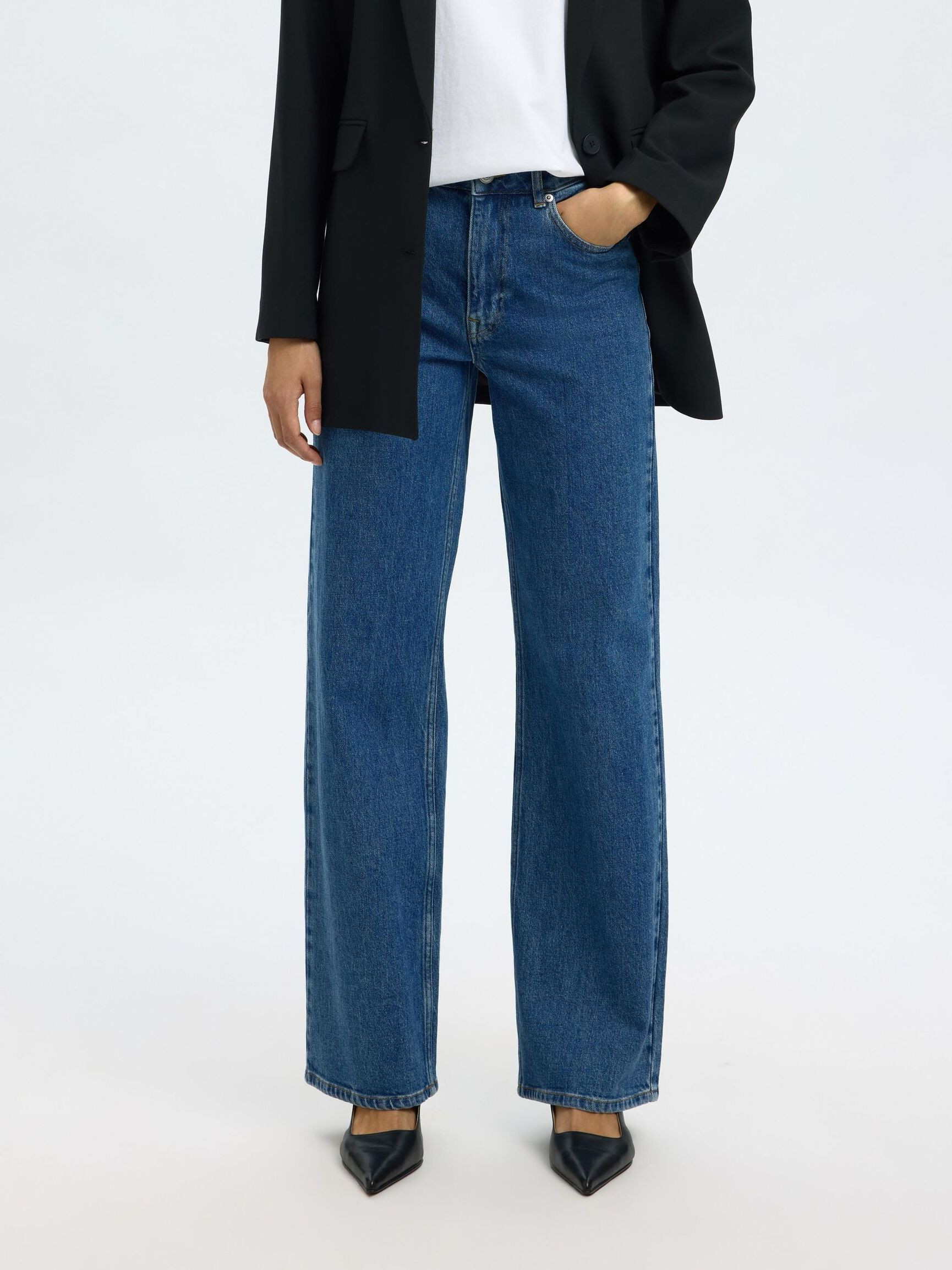 HIGH WAISTED WIDE LEG JEANS | Selected