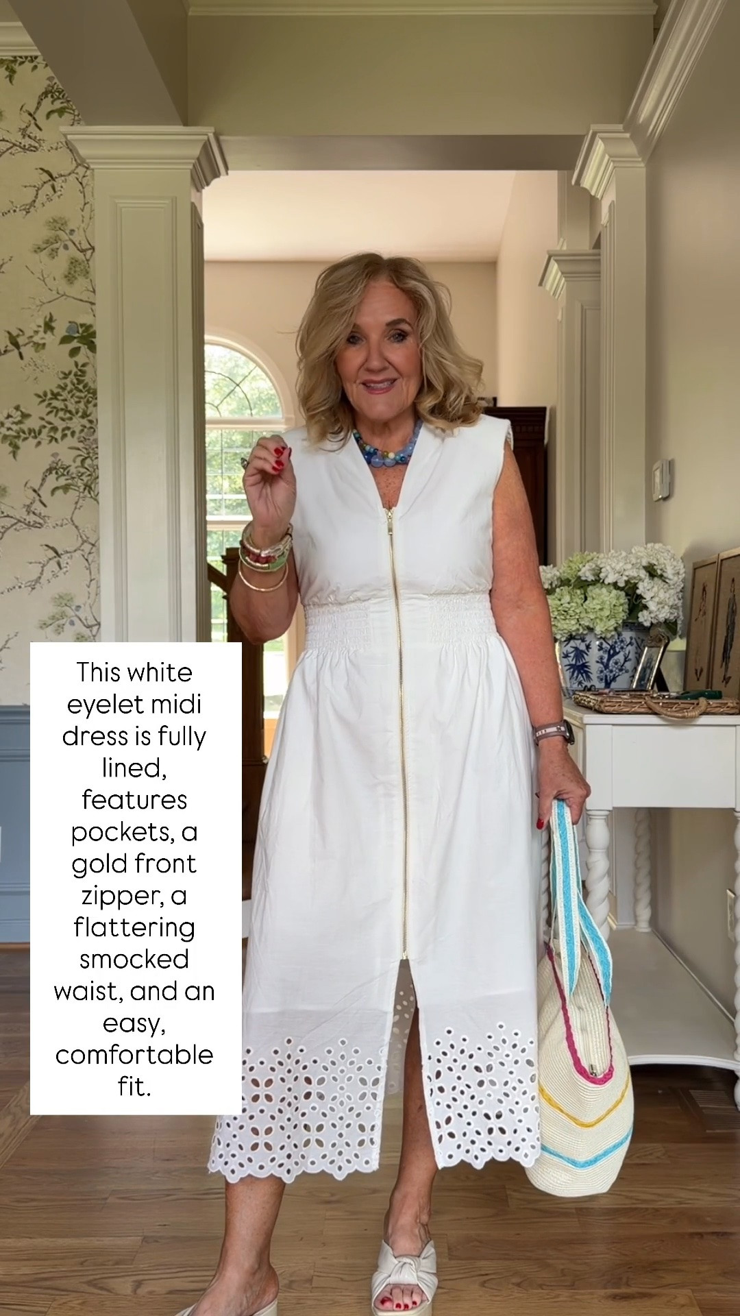 This white eyelet midi dress is such a great Kohl’s find, and it’s ON SALE! 

It’s fully lined (not see-through), has pockets, a flattering smocked waist, and a gold front zipper that gives it a polished look. True to size and under $50, it’s an easy summer dress you’ll reach for again and again.

💡 LTK MADE EASY
❤️ Heart = Support my posts!
🔖 Save = Get sale & restock alerts
📋 Lists = Keep favorites organized
📲 Share = Send lists and products to a friend. Hello, Christmas List!
💬 Comment = Ask me anything about what I’m wearing.:-)

#LTKootd #LTKOver40 #LTKSaleAlert