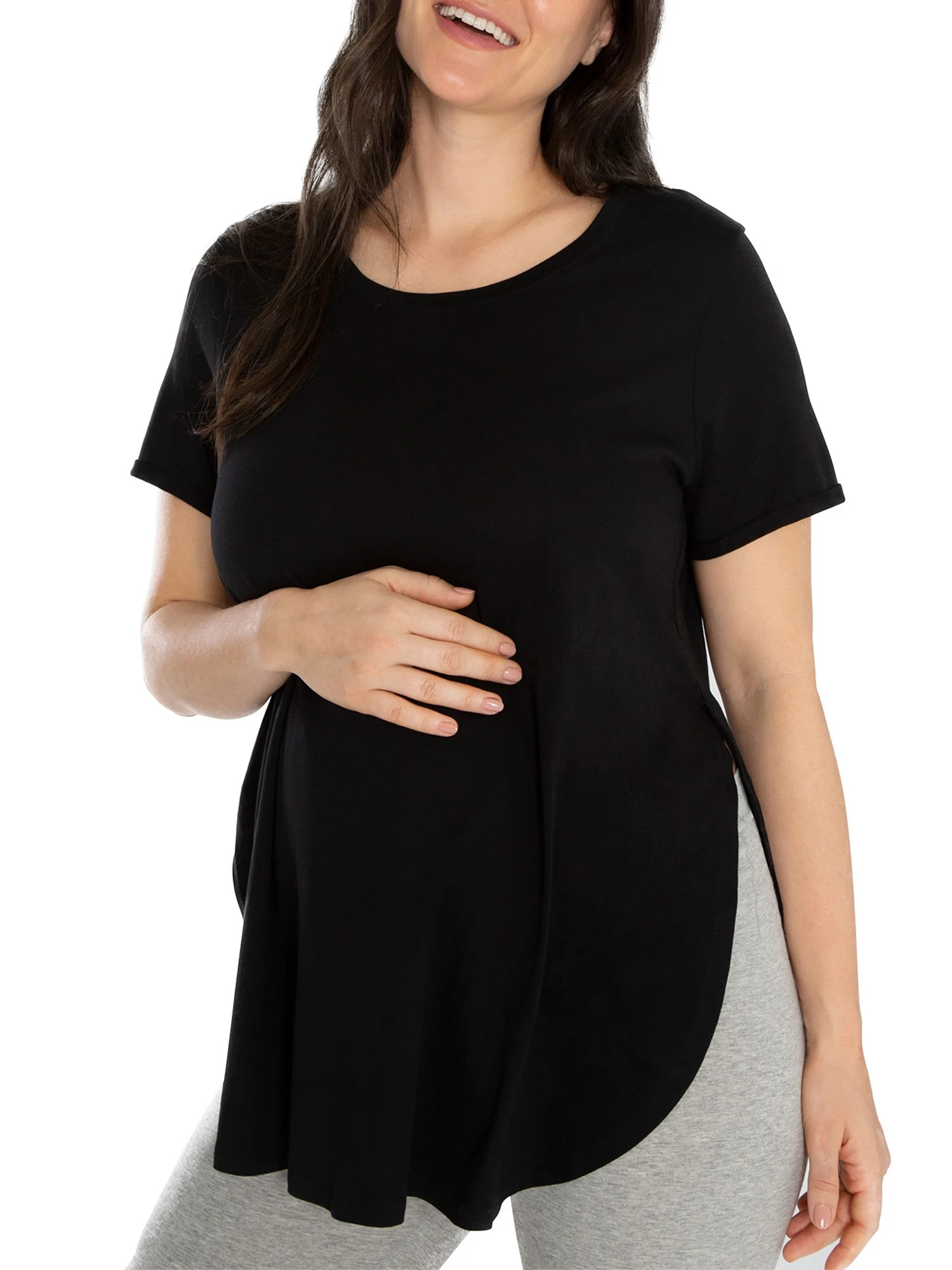 Kindly Yours Women's Maternity Cotton Modal Short Sleeve Nursing T-Shirt | Walmart (US)